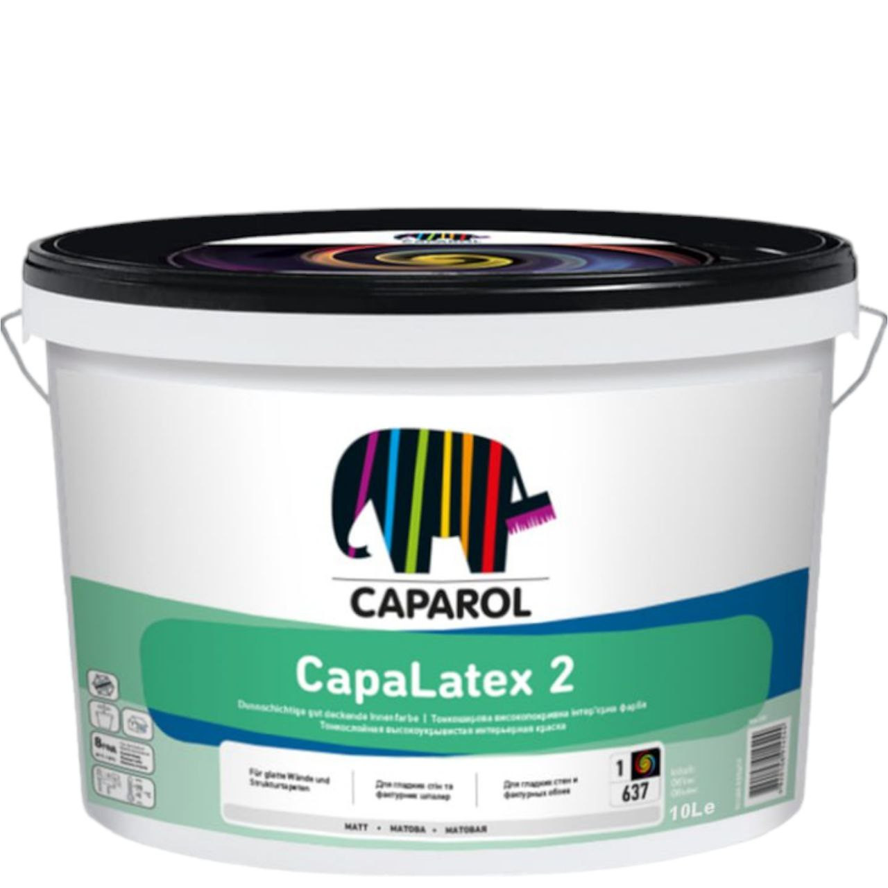 CapaLatex 2 Глибоко-матова, ультратонка стійка до миття універсальна інтер'єрна фарба для гладких поверхонь стін та стель в середині приміщень