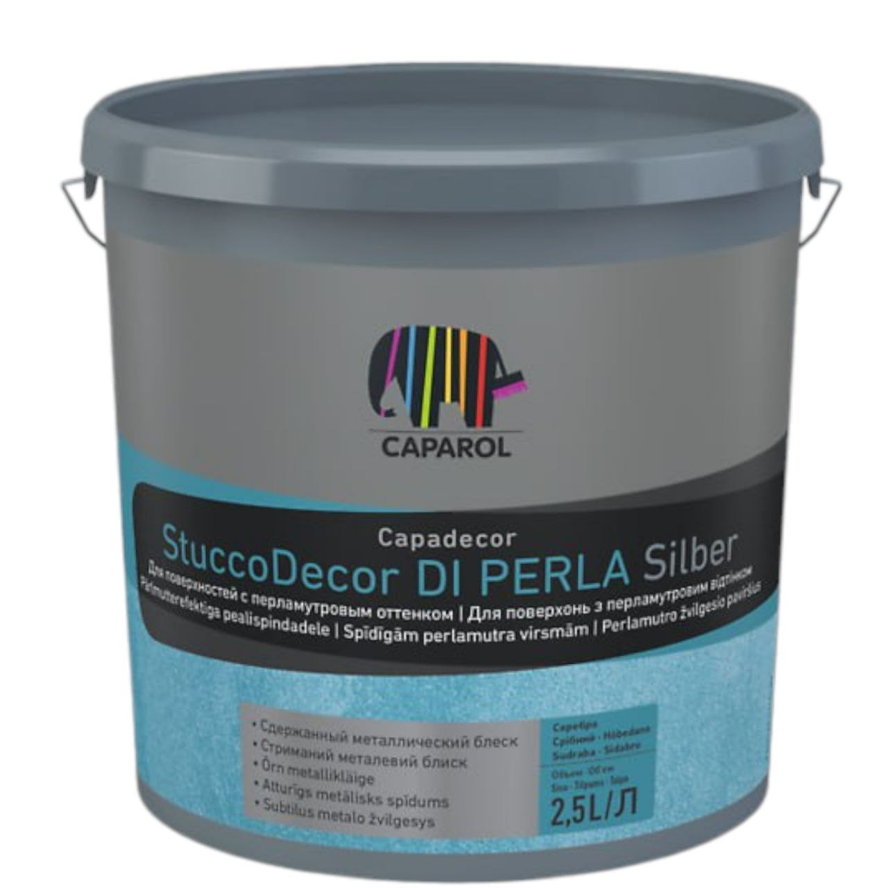 StuccoDecor DI PERLA Silber Декоративна шпаклювальна маса для внутрішніх робіт з металевим відтінком