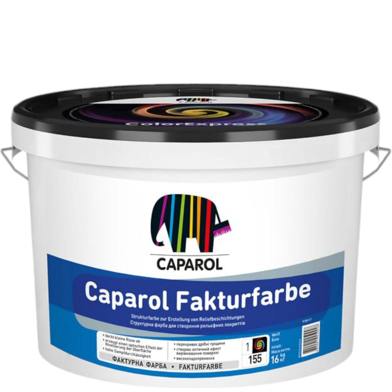 Caparol Fakturfarbe Структурна водно-дисперсійна акрилова фарба для зовнішніх і внутрішніх робіт