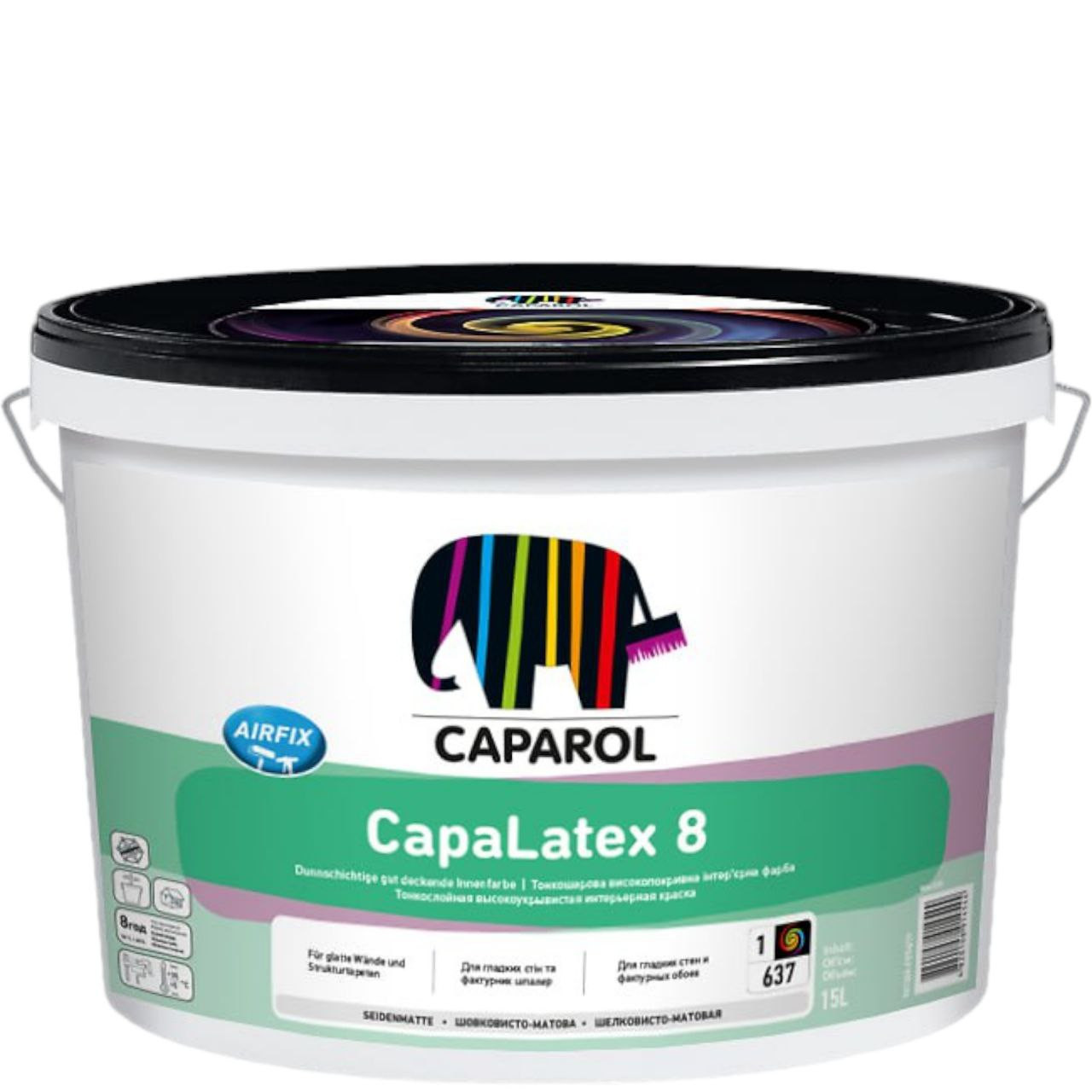 CapaLatex 8 Шовковисто-матова, стійка до миття інтер'єрна фарба для створення ультратонких довговічних та стійких до миття покриттів на гладких або фактурних основах в середині приміщень
