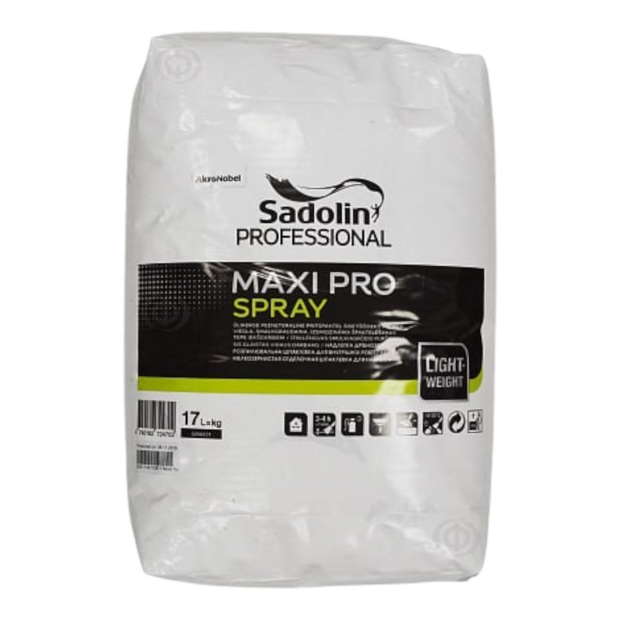 Дрібнозерниста легка шпаклівка під розпилення Sadolin Maxi Pro Spray для стін та стелі