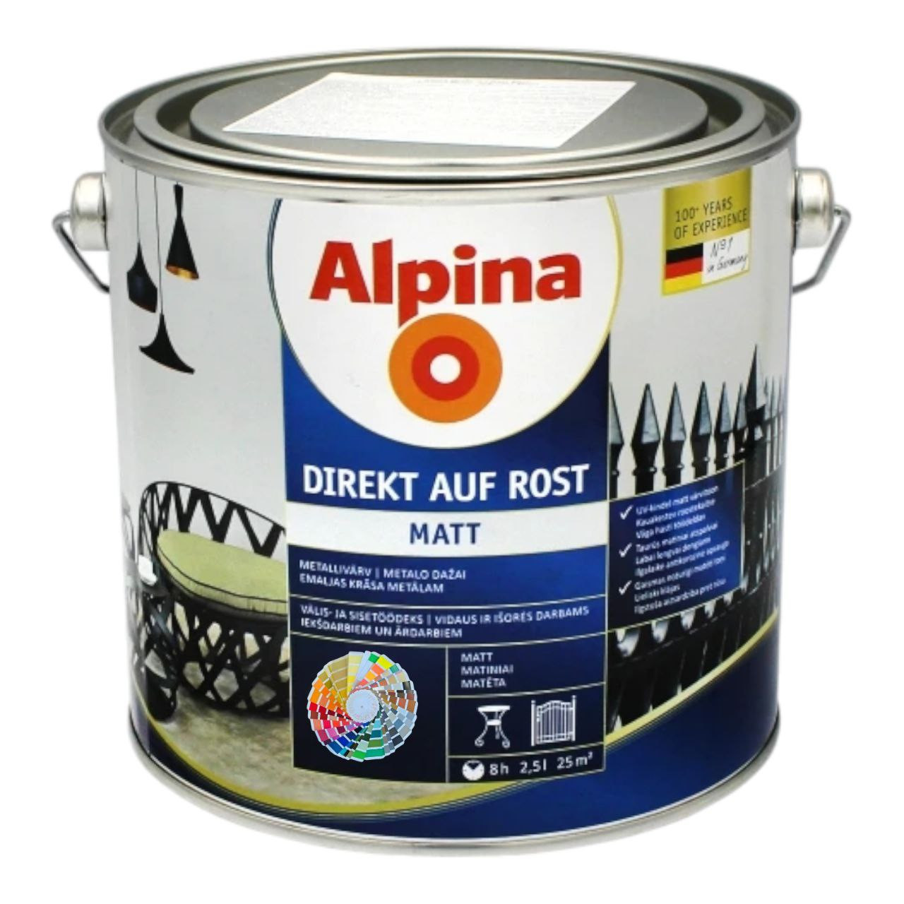 Емаль універсальна алкідна матова Alpina Direkt auf Rost