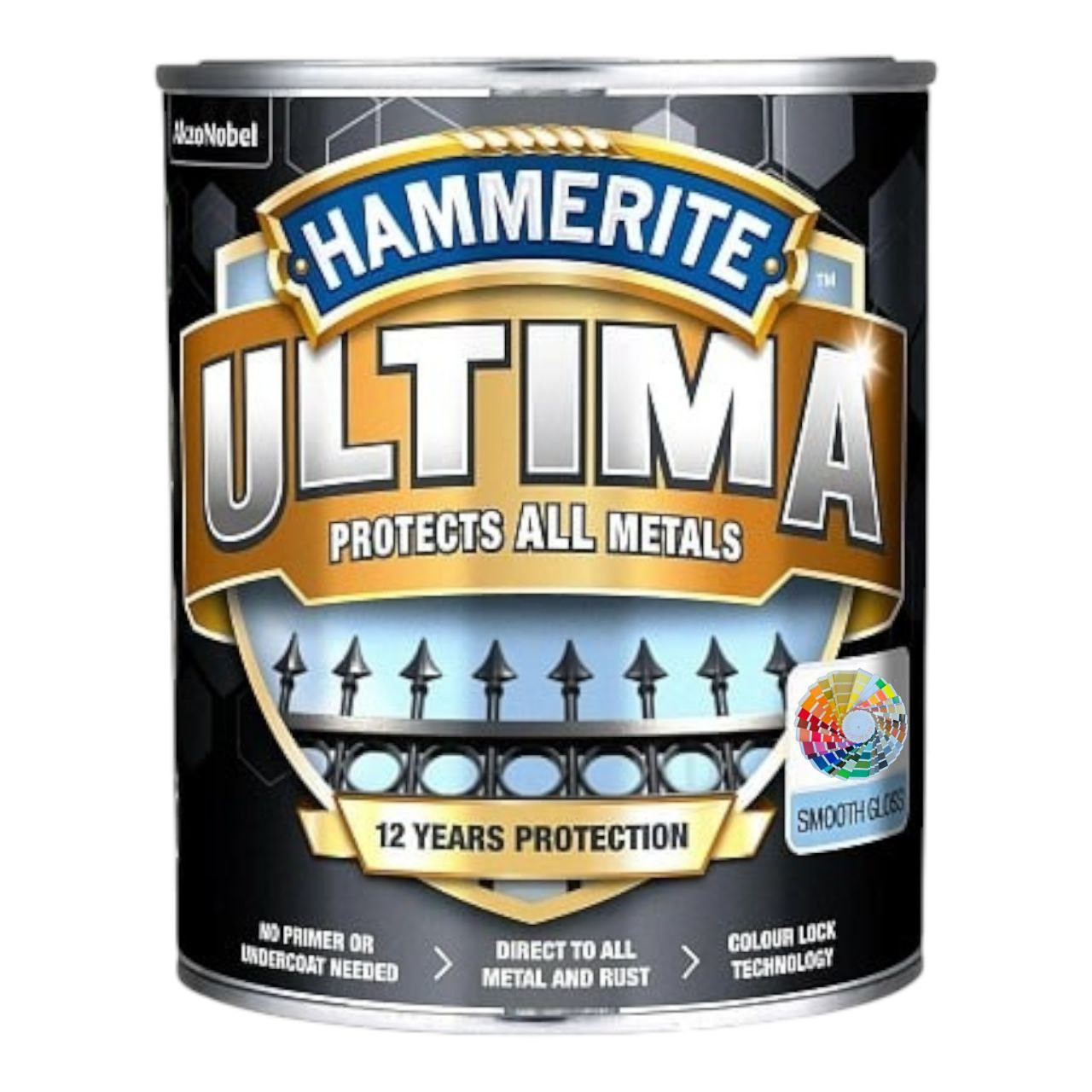 Гладка фарба 3 в 1 по металу на водній основі Hammerite Ultima Smooth глянцева