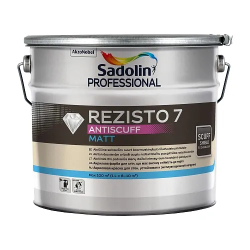 Акрилова фарба Sadolin Professional Rezisto 7 Antiscuff для стін, зносостійка
